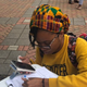 Voter registering at a drive on the campus of Jackson State University in Jackson, Miss.